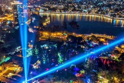 Walk Through Illuminated Garden Displays During The Autumn Lights Festival In Northern California