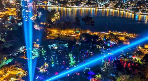 Walk Through Illuminated Garden Displays During The Autumn Lights Festival In Northern California