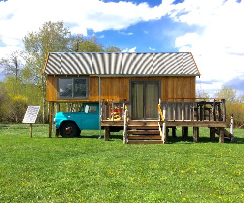 Stay In A Charming Montana Cottage With Its Own Private Vintage Truck Foundation