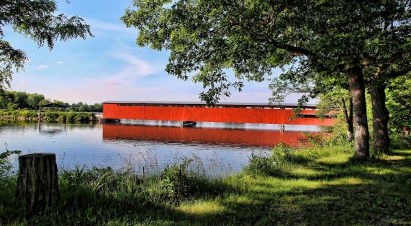 The Longest Covered Bridge In Michigan, Langley Covered Bridge, Is 282 Feet Long