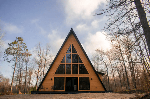 Book A Stay In This Modern A-Frame Cabin In The Woods For A Beautiful Fall Adventure In Northern Minnesota