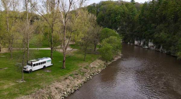 This Restored School Bus Will Take Your Iowa Glamping Experience To A Whole New Level