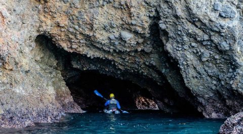 Paddle To The Sea Caves Hiding Around Scorpion Anchorage In Southern California