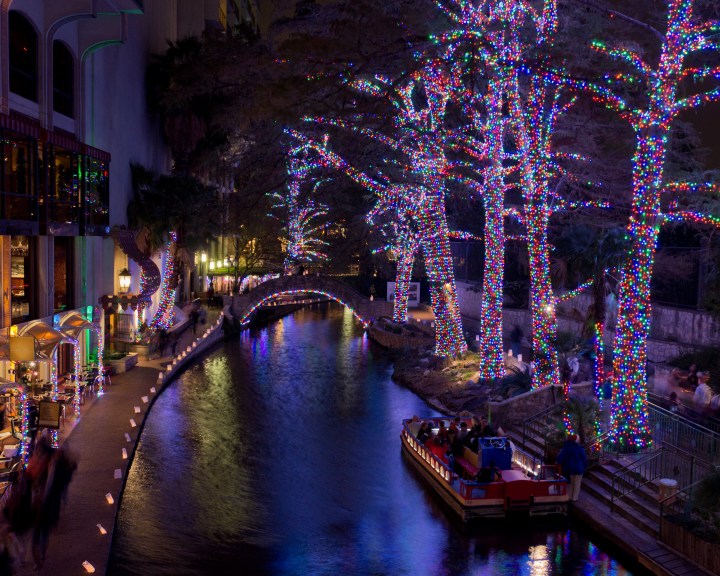 San Antonio Riverwalk Christmas lights boat tour
