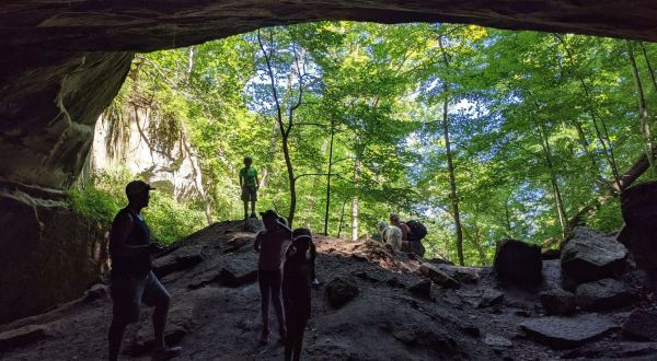 The One-Of-A-Kind Trail In Wisconsin With Two Caves And A Waterfall Is Quite The Hike