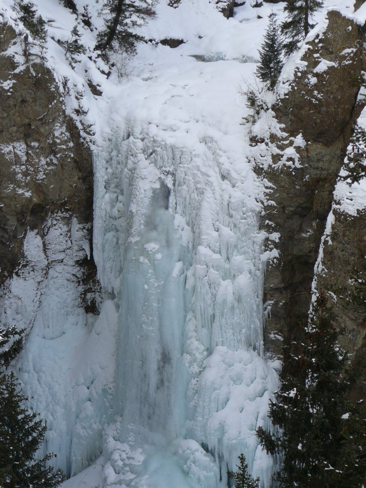frozen waterfall in Wyoming