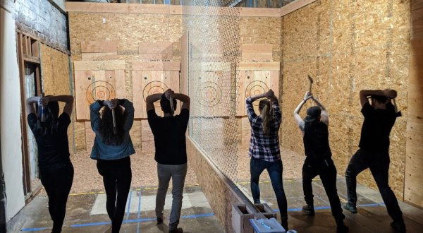 If You’re Feeling Stressed, Head To Portland Axe Throwing In Oregon And Throw Hatchets At Wooden Targets