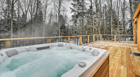 Watch Snow Fall From Your Cozy Cabin With A Hot Tub In Vermont's Scenic Mountains