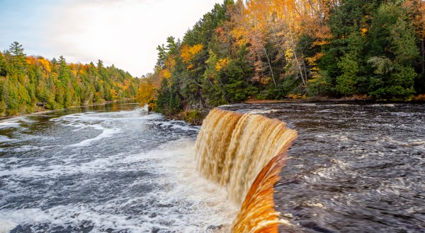 See The Largest Waterfall In Michigan At Tahquamenon Falls State Park