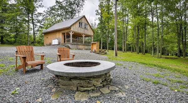 Soak In A Hot Tub Surrounded By Natural Beauty At This Enchanting Cabin In Pennsylvania