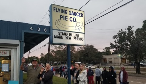 There's Always A Line Down The Street At Flying Saucer Pie Company In Texas