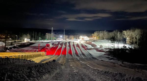 Try The Ultimate Nighttime Adventure With Snow Tubing At Seacoast Adventure In Maine
