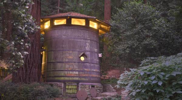 Spend The Night In A Two-Story Wine Barrel In The Middle Of Northern California’s Redwood Forest