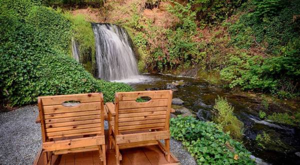 Stay In A Charming Washington Cottage With Its Own Private 15-Foot Waterfall