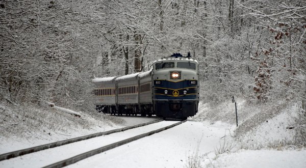 Ride Through Ohio’s Wintery Landscape While Sipping Wine On The Cuyahoga Valley Scenic Railroad