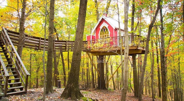 Sleep Among Towering Oaks And Pines At The Mohicans Treehouse Resort In Ohio