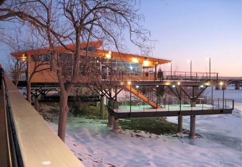 Dine While Overlooking The River At The Sandbar Riverside Cafe In Oklahoma
