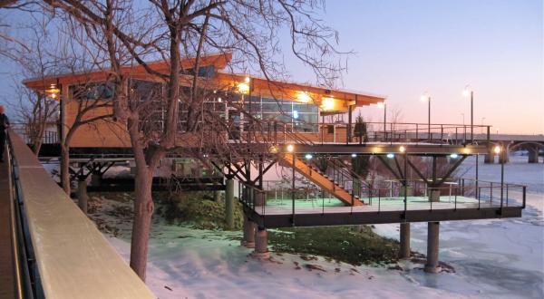 Dine While Overlooking The River At The Sandbar Riverside Cafe In Oklahoma