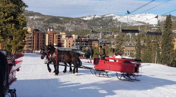 Ride Through Colorado’s Wintery Landscape While Sipping Hot Chocolate On A Breckenridge Stables Sleigh Ride