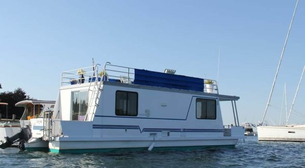 Wake Up On The Water On This Houseboat Airbnb In Rhode Island