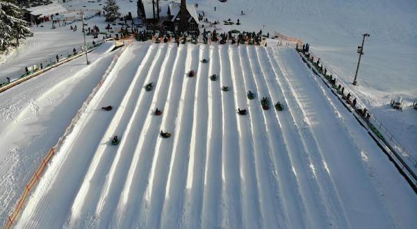 With 14 Lanes, Oregon’s Largest Snowtubing Park Offers Plenty Of Space For Everyone