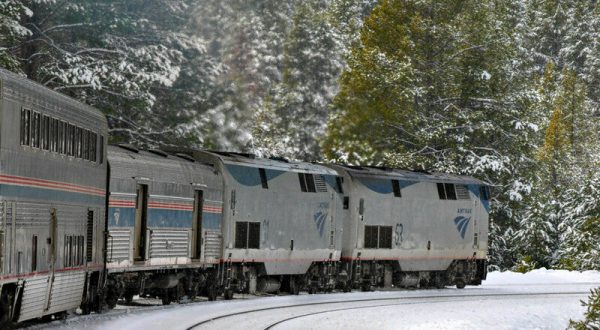 Ride Through Northern California’s Wintery Landscape On The California Zephyr Train