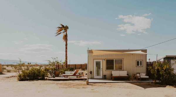 This Desert Cabin Airbnb In Southern California Comes With Its Own Private Hot Springs Tub