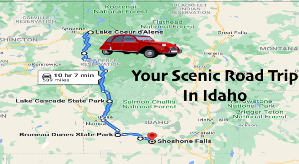 This 538-Mile Road Trip Leads To Some Of The Most Scenic Parts Of Idaho, No Matter What Time Of Year It Is