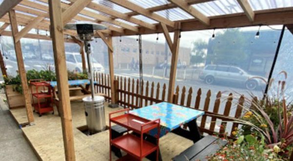 Gather Around The Heated Table While You Dine Outdoors At Lazy Susan In Portland, Oregon
