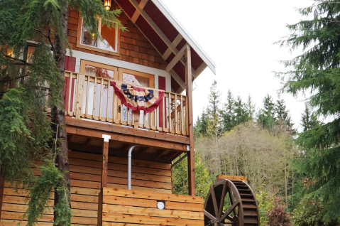 Sleep Inside A Former Mill At This Unique Treehouse Airbnb In Washington