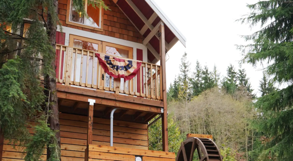 Sleep Inside A Former Mill At This Unique Treehouse Airbnb In Washington