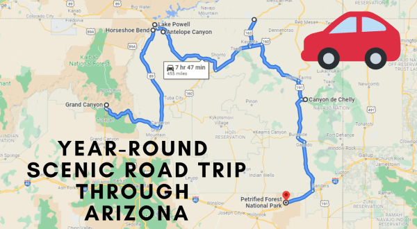 This 455-Mile Road Trip Leads To Some Of The Most Scenic Parts Of Arizona, No Matter What Time Of Year It Is