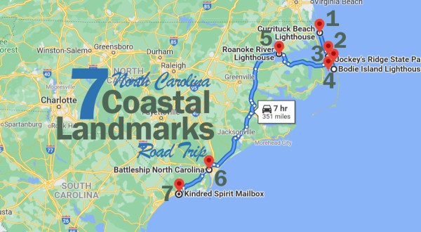 This Epic Road Trip Leads To 7 Iconic Landmarks In North Carolina