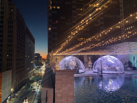 Dine Inside A Private Igloo With Your Very Own Firepit At The Adolphus Hotel In Texas