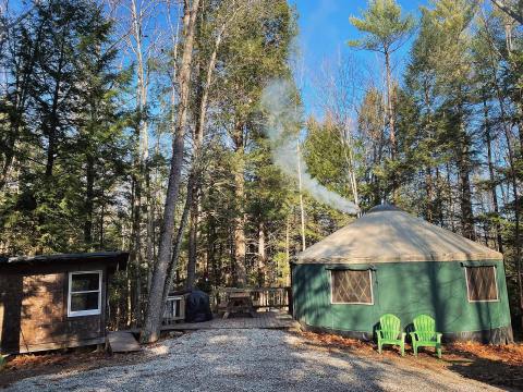 After You Hike To Runaround Pond, Sleep In A Yurt Near Bradbury Mountain State Park In Maine