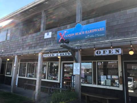 One Of The Most Unique Shops In Oregon, Cannon Beach Hardware & Public House Sells Camping Gear, Deli Sandwiches, And Local Beer