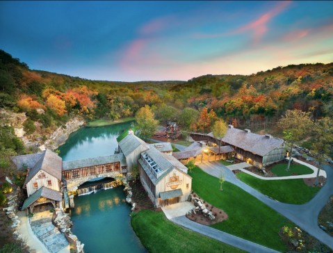 Dine While Overlooking A Waterfall At Mill & Canyon Grill Restaurant In Missouri