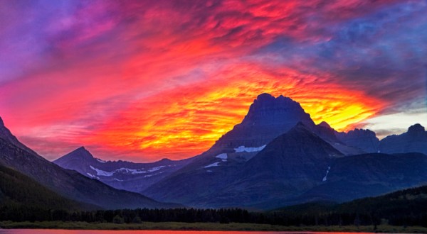 Watch The Sunset At Swiftcurrent Lake, A Unique Glacial Lake In Montana