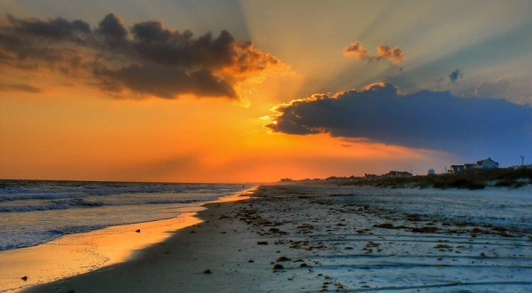 Watch Both Sunrise And Sunset At The Brunswick Islands, Unique South-Facing Beaches In North Carolina