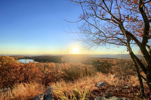 Take A Peaceful Path To A New Jersey Overlook From The Ruins Of A Crumbling Castle