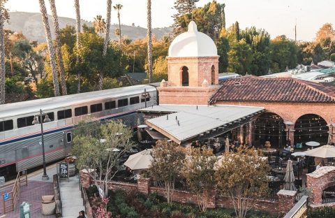 This Historic Southern California Train Depot Is Now A Beautiful Restaurant Right On The Tracks