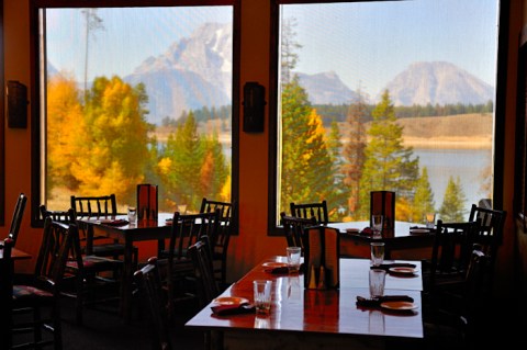 Dine While Overlooking An Alpine Lake At Signal Mountain Lodge In Wyoming