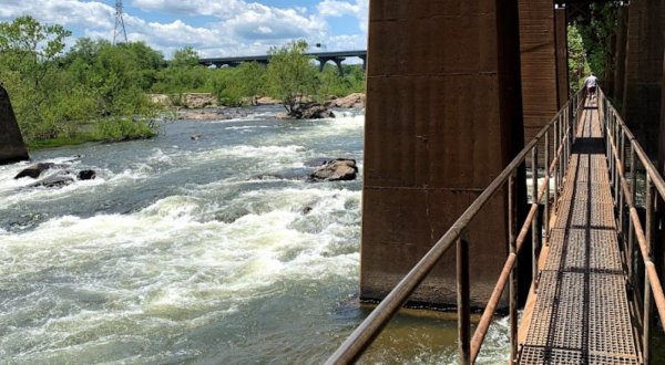 Walk Over White-Water Rapids When You Take The James River Pipeline Walkway In Virginia