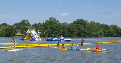 Plan A Visit To This Inflatable Water Park In Pine Lakes, Illinois