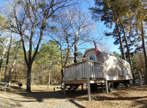 Channel Your Inner Pioneer When You Spend The Night At This Covered Wagon Campground In Oklahoma