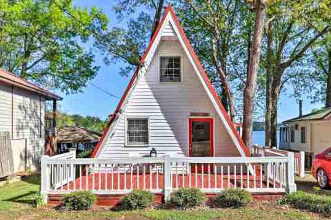 Forget The Resorts, Rent This Charming Waterfront A-Frame In Georgia Instead