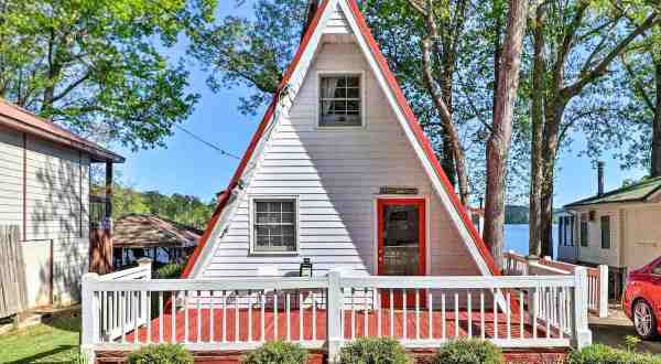 Forget The Resorts, Rent This Charming Waterfront A-Frame In Georgia Instead