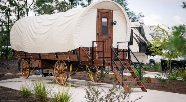 Channel Your Inner Pioneer When You Spend The Night At This Covered Wagon Campground In Keystone Heights, Florida