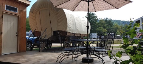 Channel Your Inner Pioneer When You Spend The Night At This Covered Wagon Campground In Woodstock, New Hampshire
