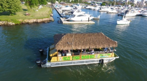 You Can Cruise Around The Cuyahoga On This Floating Tiki Bar In Cleveland